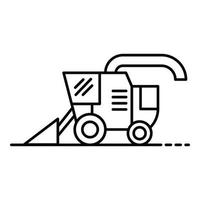 Combine harvester icon, outline style vector