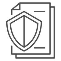 Secured paper icon, outline style vector