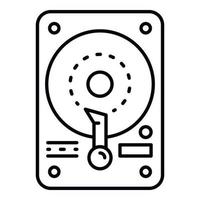 Hard disk icon, outline style vector