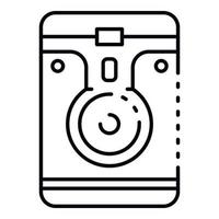 icono de disco duro portátil, estilo de contorno vector