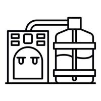 Water cooler connection icon, outline style vector