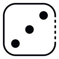 Three point dice icon, outline style vector