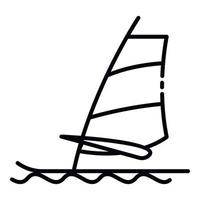 icono de windsurf, estilo de contorno vector