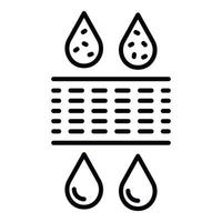 Drop water filtration icon, outline style vector