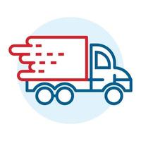 Fast truck delivery icon, outline style vector
