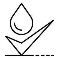 Approved water filtration icon, outline style vector