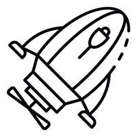 icono de motor submarino de ayuda, estilo de esquema vector