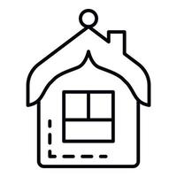 House tree toy icon, outline style vector