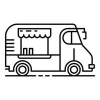 Cafeteria vehicle icon, outline style vector