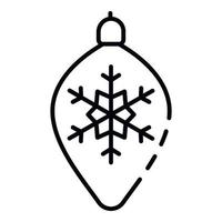 copo de nieve en el icono de juguete de árbol, estilo de esquema vector