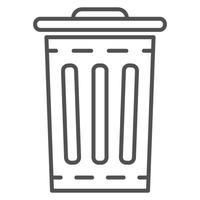 Garbage bin icon, outline style vector