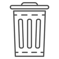 Garbage bin icon, outline style vector