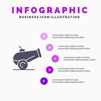 Canon Weapon Infographics Presentation Template 5 Steps Presentation vector