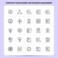 OutLine 25 Corporate Development and Business Management Icon set Vector Line Style Design Black Icons Set Linear pictogram pack Web and Mobile Business ideas design Vector Illustration
