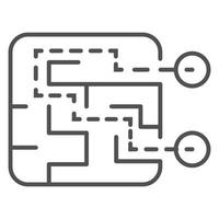 Find route solution icon, outline style vector