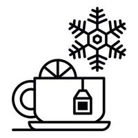 Hot tea cup icon, outline style vector