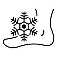 Frostbite foot icon, outline style vector