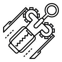 Metal corkscrew icon, outline style vector