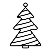 Xmas fir tree icon, outline style vector