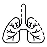 Healthy lungs icon, outline style vector