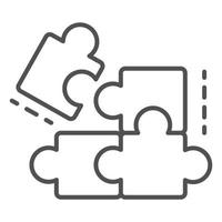 Complete puzzle solution icon, outline style vector