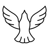 Dove icon, outline style vector