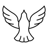 Dove icon, outline style vector