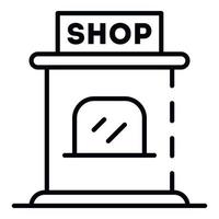 Shop kiosk icon, outline style vector