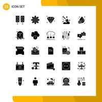 Universal Icon Symbols Group of 25 Modern Solid Glyphs of avatar liquid user ho spade Editable Vector Design Elements