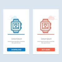 Hand watch Love Heart Wedding  Blue and Red Download and Buy Now web Widget Card Template vector