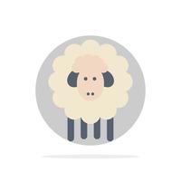 Easter Lamb Sheep Spring Abstract Circle Background Flat color Icon vector