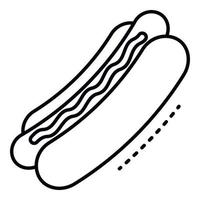 Fresh hot dog icon, outline style vector