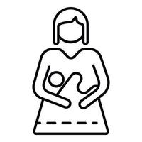 Mother feed baby icon, outline style vector