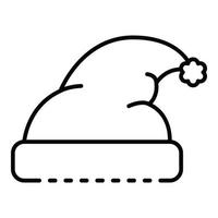 Santa hat icon, outline style vector