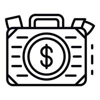 Corruption money case icon, outline style vector