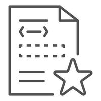 Star security document icon, outline style vector