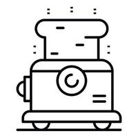 Metal toaster icon, outline style vector