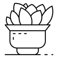 Home cactus pot icon, outline style vector