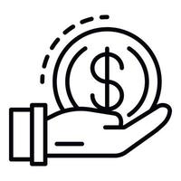 Bribery money fraud icon, outline style vector