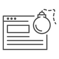 Computer virus bomb icon, outline style vector