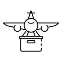 Fast air delivery icon, outline style vector