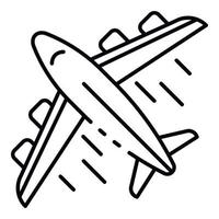 icono de entrega de avión, estilo de contorno vector