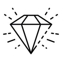 Diamond icon, outline style vector