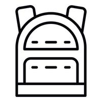 icono de mochila de turismo, estilo de contorno vector