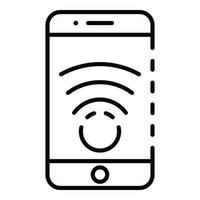 Smartphone drone location icon, outline style vector