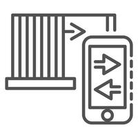 Smartphone control icon, outline style vector
