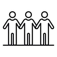 People teamwork icon, outline style vector