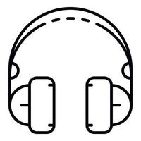 Headphones icon, outline style vector