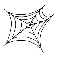 Scary spider web icon, outline style vector