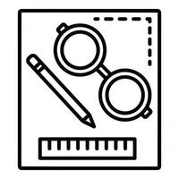 Homework tool icon, outline style vector